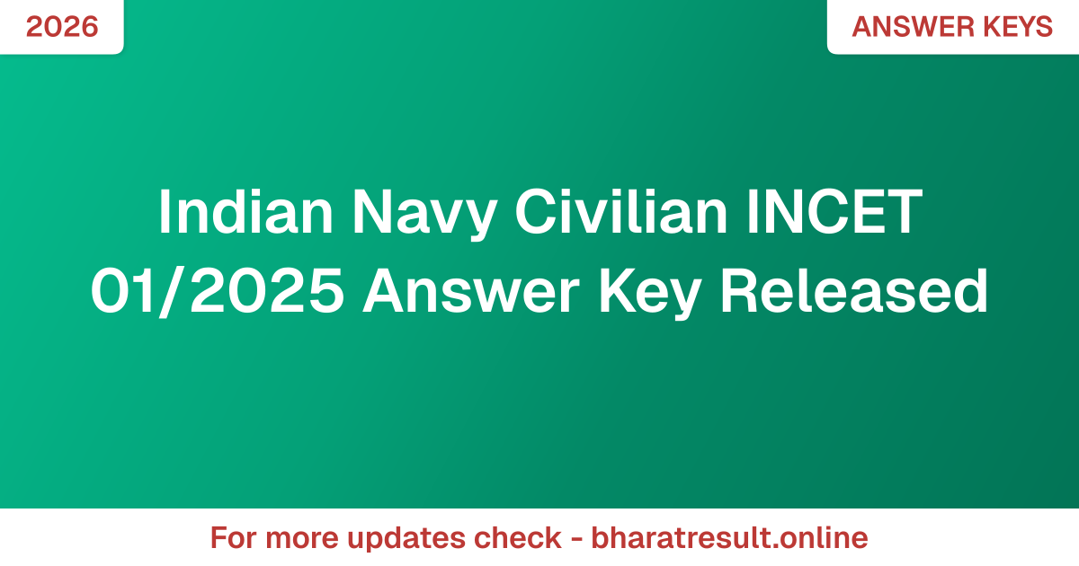 Indian Navy Civilian INCET 01/2025 Answer Key Released